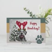 Bold Modern Pet Lover Funny-kerstfoto Feestdagenkaart (Staand voorkant)