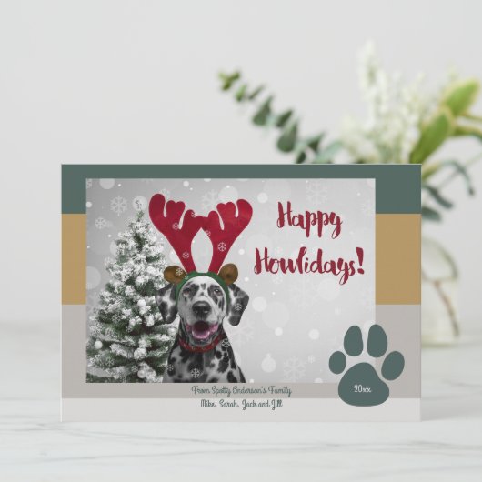 Bold Modern Pet Lover Funny-kerstfoto Feestdagenkaart (Staand voorkant)