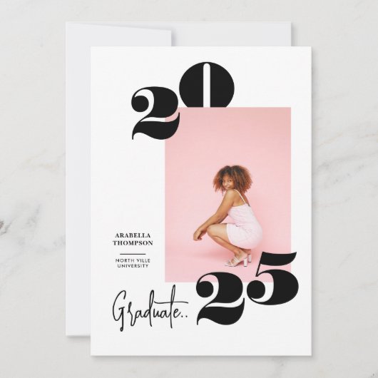 Bold & Modern Photo Afstuderen aangekondigd Aankondiging (Voorkant)