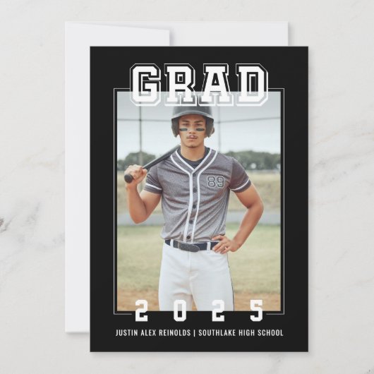 Bold Modern Photo Afstuderen Kaart (Voorkant)