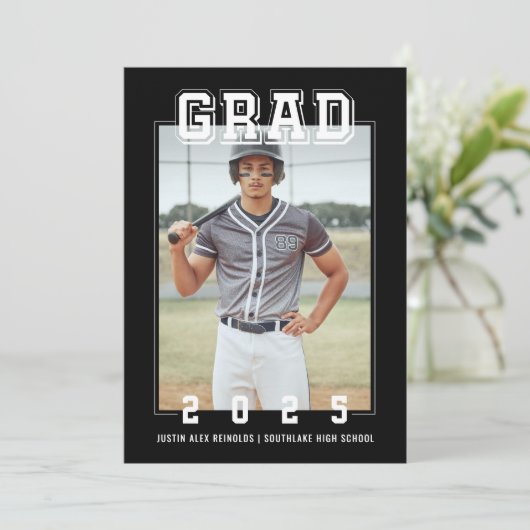 Bold Modern Photo Afstuderen Kaart (Staand voorkant)