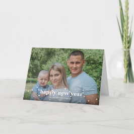 Bold Modern Retro Happy Nieuwjaarsfoto Kaart