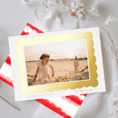 Bold Modern Retro Rood Feestelijk lijst Folie Feestdagenkaart