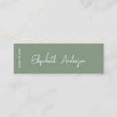 Bold Modern Sage Green Afstuderen Student Afstuder Contactkaartje (Voorkant)