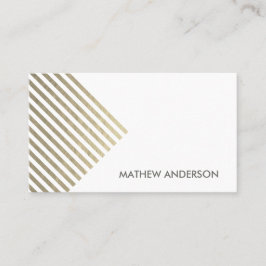 BOLD MODERN SILVER FAUX ANGLE STRIPED LINE PATTERN VISITEKAARTJE