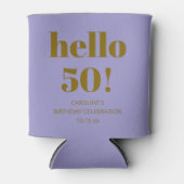 Bold Modern Simple Soft Purple 50th Birthday Party Blikjeskoeler (Voorkant)