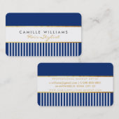 BOLD modern stijlvol kam design goud donkerblauw Visitekaartje (Voorkant / Achterkant)