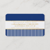 BOLD modern stijlvol kam design goud donkerblauw Visitekaartje (Achterkant)