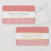 BOLD modern stijlvol kam design goud koraal roze Visitekaartje (Voorkant / Achterkant)