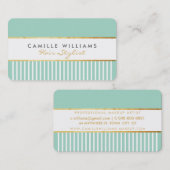 BOLD modern stijlvol kam design goud mint groen Visitekaartje (Voorkant / Achterkant)