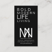 Bold Modern Tribal Home Interior Designer Stylist Visitekaartje (Achterkant)