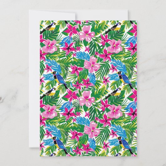 Bold Modern Tropical Foliage Vrijgezellenfeest Kaart (Achterkant)