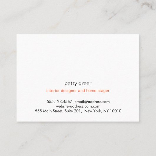 Bold Modern Turquoise Pattern Interior Designer Visitekaartje (Achterkant)