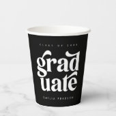 Bold Modern Type Black Graduation Party Papieren Bekers (Achterkant)