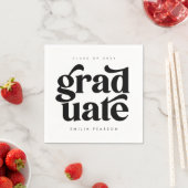 Bold Modern Type White Graduation Party Napkins Servet (Insitu)