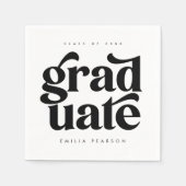Bold Modern Type White Graduation Party Napkins Servet (Voorkant)