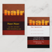 Bold Modern Typography Hair Salon Salons Afsprakenkaartje (Voorkant / Achterkant)