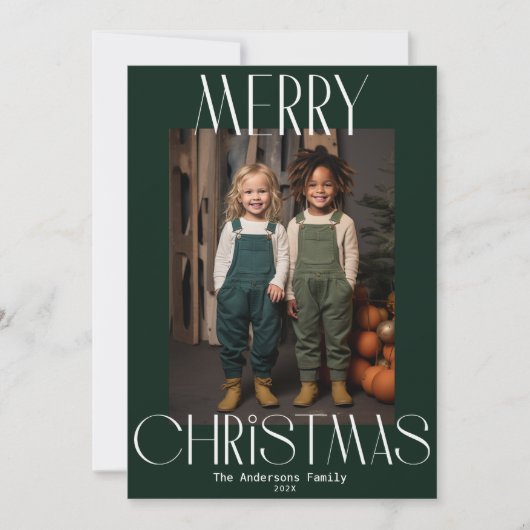 Bold Modern Vrolijk Kerstfeest Feestdagenkaart (Voorkant)