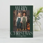 Bold Modern Vrolijk Kerstfeest Feestdagenkaart (Staand voorkant)