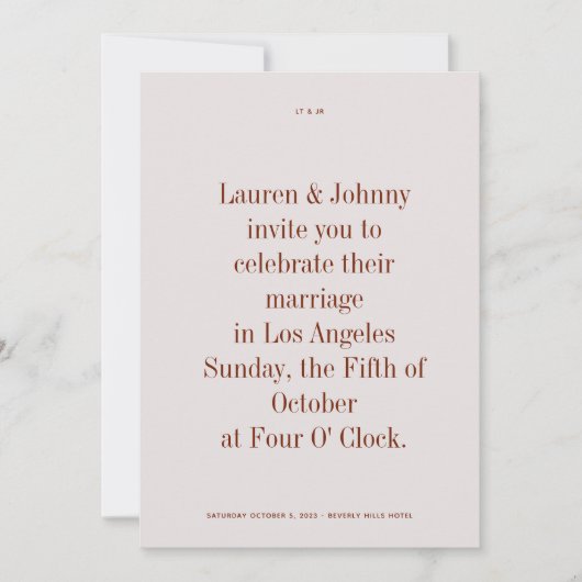 Bold Modern Wedding Invitation II Kaart (Voorkant)