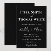 Bold Modern Wedding Invitation | Minimalistisch Kaart (Voorkant / Achterkant)