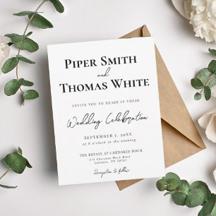 Bold Modern Wedding Invitation Minimalistisch Kaart