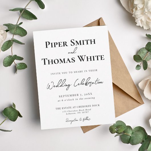 Bold Modern Wedding Invitation | Minimalistisch Kaart