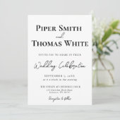 Bold Modern Wedding Invitation | Minimalistisch Kaart (Staand voorkant)