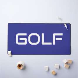 Bold Modern White GOLF Text Deep Blue Background Bureaumat