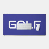 Bold Modern White GOLF Text Deep Blue Background Bureaumat (Keyboard & Muis)