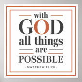 Bold Modern With God All Things Are Possible Poster (Voorkant)