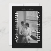 Bold Modern Zwart Trouwfoto Save The Date (Voorkant)