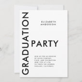 Bold Modern Zwart-wit Graduation Party Kaart (Voorkant)