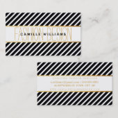 BOLD moderne goudstrook gestreept patroon zwart wi Visitekaartje (Voorkant / Achterkant)