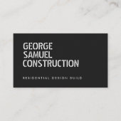 Bold Molded Construction Business QR Code Black Visitekaartje (Voorkant)