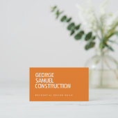 Bold Molded Construction Business QR Code Orange Visitekaartje (Staand voorkant)