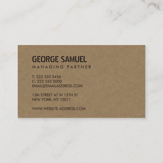 Bold Molded Construction Business QR Code Tan Visitekaartje (Achterkant)