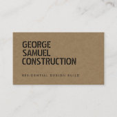 Bold Molded Construction Business QR Code Tan Visitekaartje (Voorkant)
