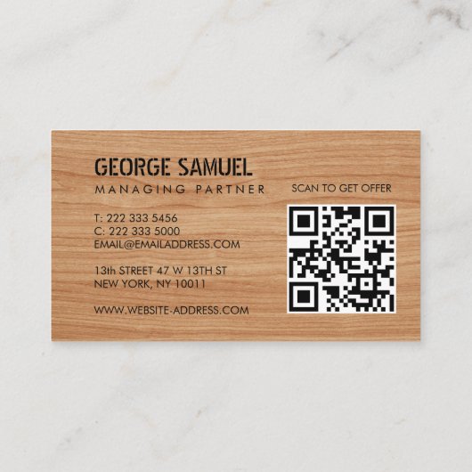 Bold Molded Construction Business QR Code Visitekaartje (Achterkant)