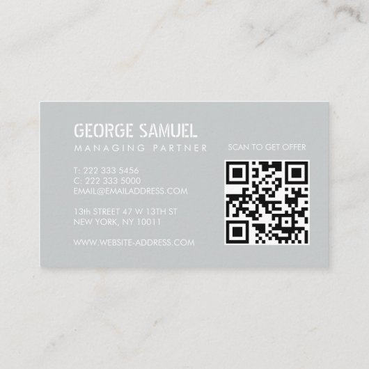 Bold Molded Construction Business QR Code Visitekaartje (Achterkant)