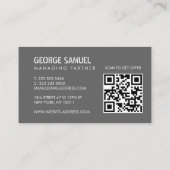 Bold Molded Real Estate Business QR Code Light Ash Visitekaartje (Achterkant)