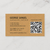 Bold Molded Realtor Business QR Code Light Tan Visitekaartje (Achterkant)