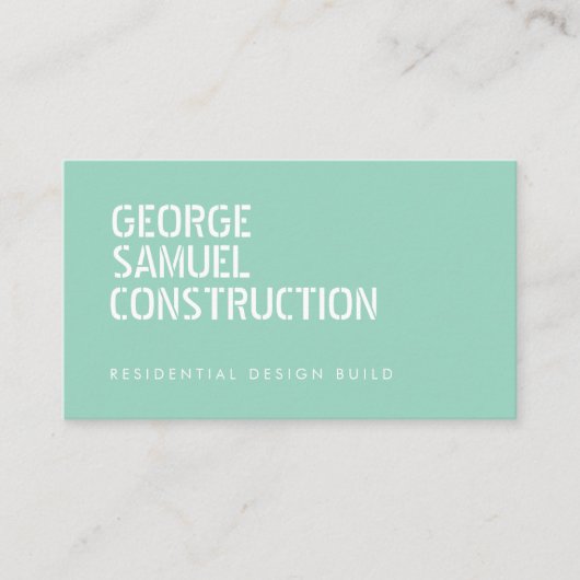 Bold Molded Realtor QR Code Light Teal Green Visitekaartje (Voorkant)