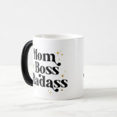 Bold Mom Boss Badass Coffee Mok Modern Zwart Goud (Voorkant links)
