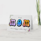 Bold MOM Floral Bohemian Moederdag Kaart (Voorkant)