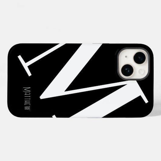 Bold Monogram Black White Case-Mate iPhone Case (Achterkant (horizontaal))