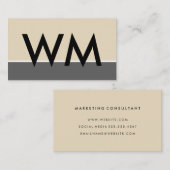 Bold Monogram Company Beige Gray Visitekaartje (Voorkant / Achterkant)