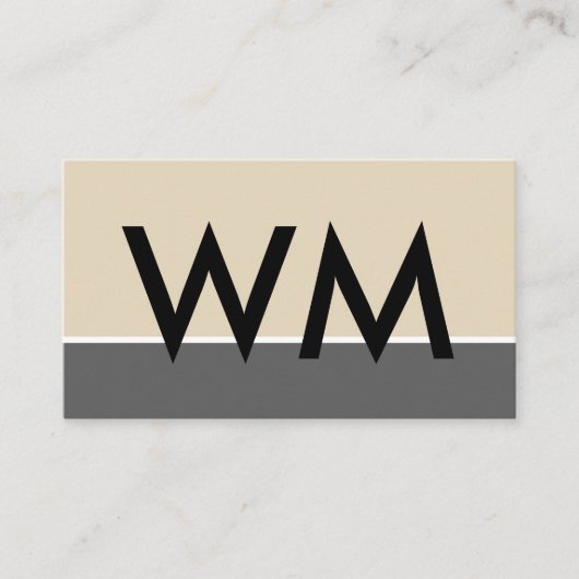 Bold Monogram Company Beige Gray Visitekaartje (Voorkant)