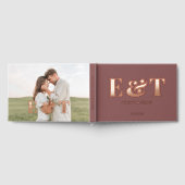 Bold Monogram Elegant Photo Wedding Guest Book Gastenboek (Volledig)