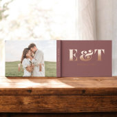 Bold Monogram Elegant Photo Wedding Guest Book Gastenboek